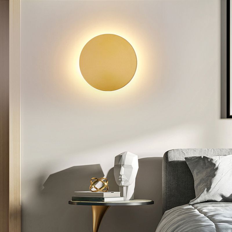 GlowAura - Moderne ronde metalen wandlamp voor nachtkastje/woonkamer