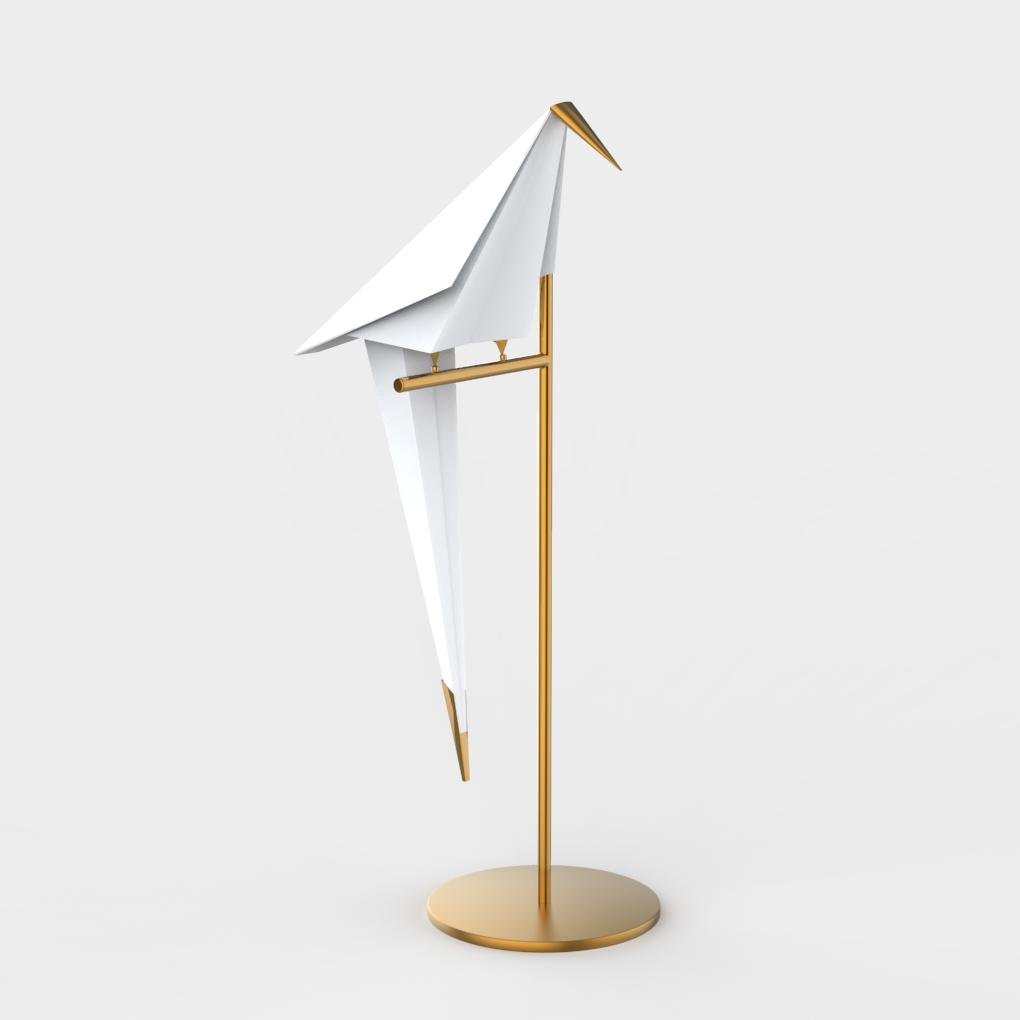 OrigamiLuxe - Gouden Tafellamp met Kraanvogel Design