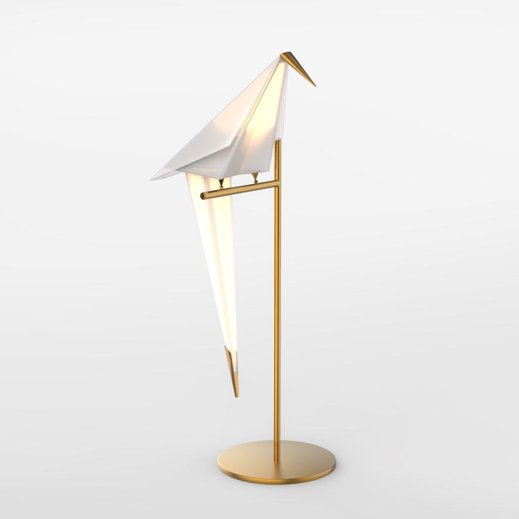 OrigamiLuxe - Gouden Tafellamp met Kraanvogel Design