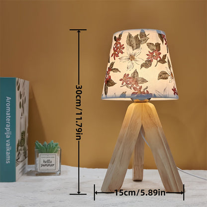 BloemLamp - Moderne LED Tafellamp met Houten Basis, USB Gevoed