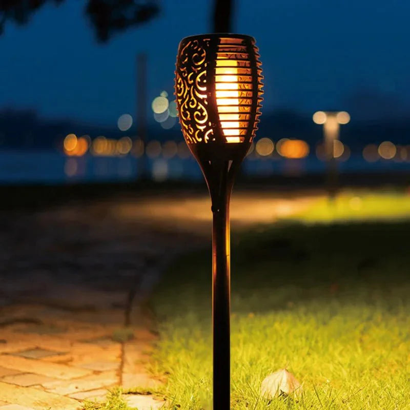 Outdoor Solar Torch Lamp | Weerbestendige LED Tuinverlichting met Realistisch Vlammeneffect