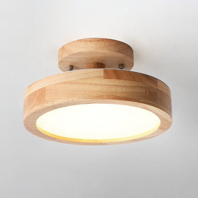 Alexandros - Nordic Log Ronde LED Half-Inbouw Plafondlamp voor een Warme Sfeer