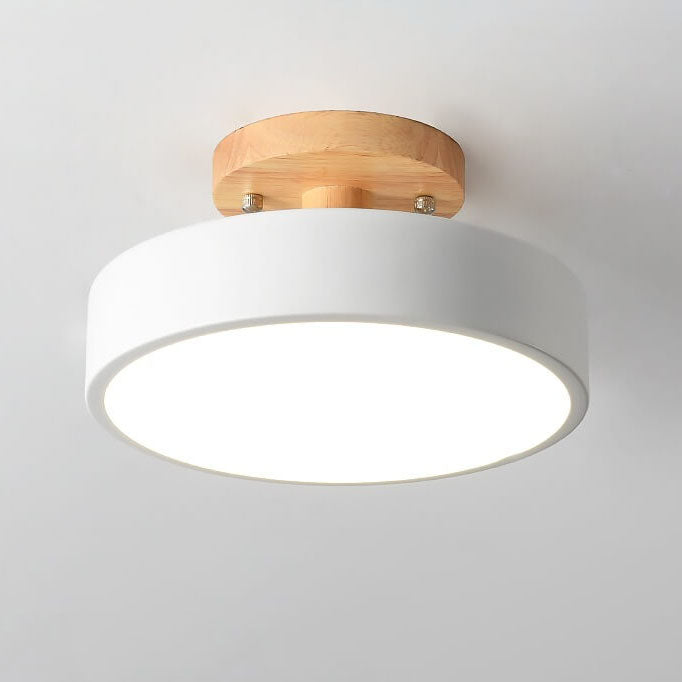 Alexandros - Nordic Log Ronde LED Half-Inbouw Plafondlamp voor een Warme Sfeer