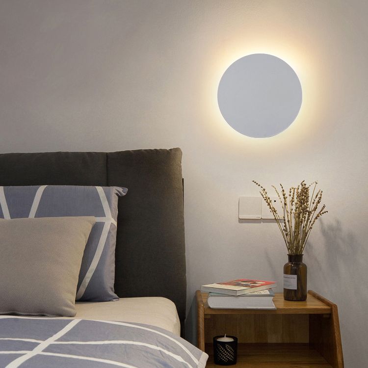 GlowAura - Moderne ronde metalen wandlamp voor nachtkastje/woonkamer