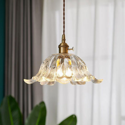 BloomLuxe - Gouden Glazen Bloem Hanglamp