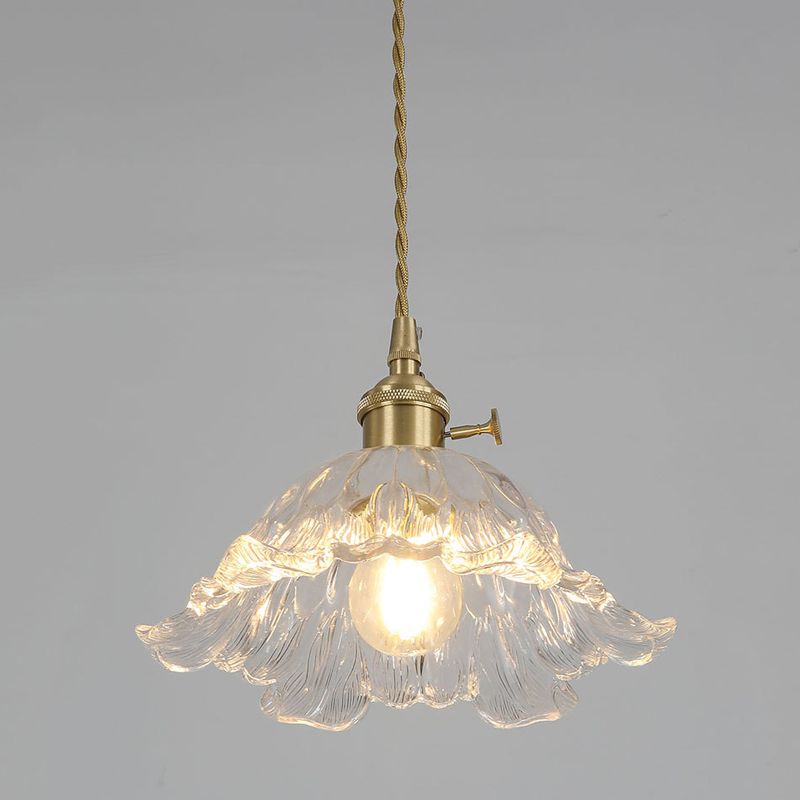 BloomLuxe - Gouden Glazen Bloem Hanglamp