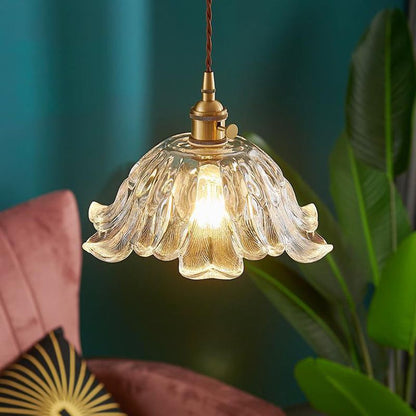 BloomLuxe - Gouden Glazen Bloem Hanglamp