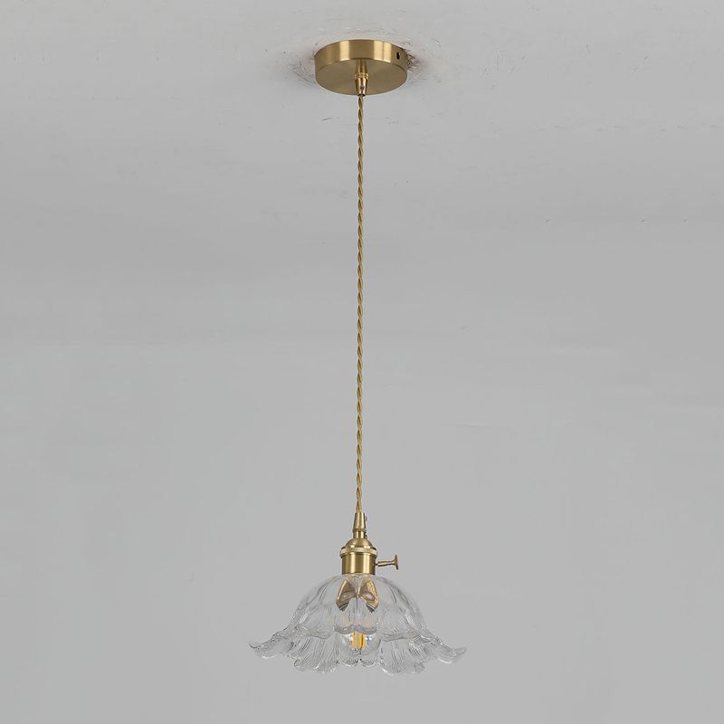 BloomLuxe - Gouden Glazen Bloem Hanglamp