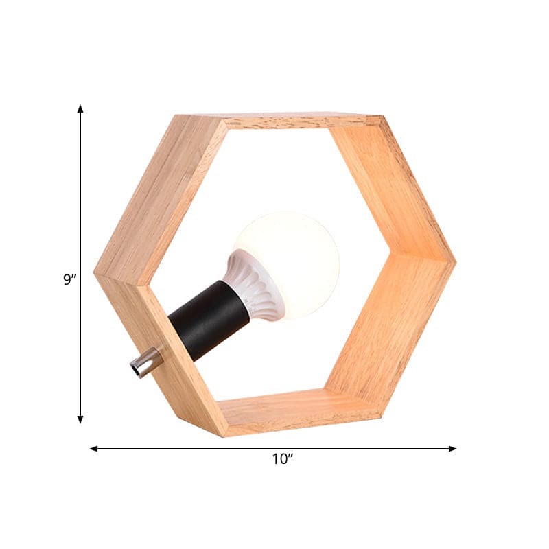 HexaGlow - Zeshoekige houten tafellamp voor sfeer