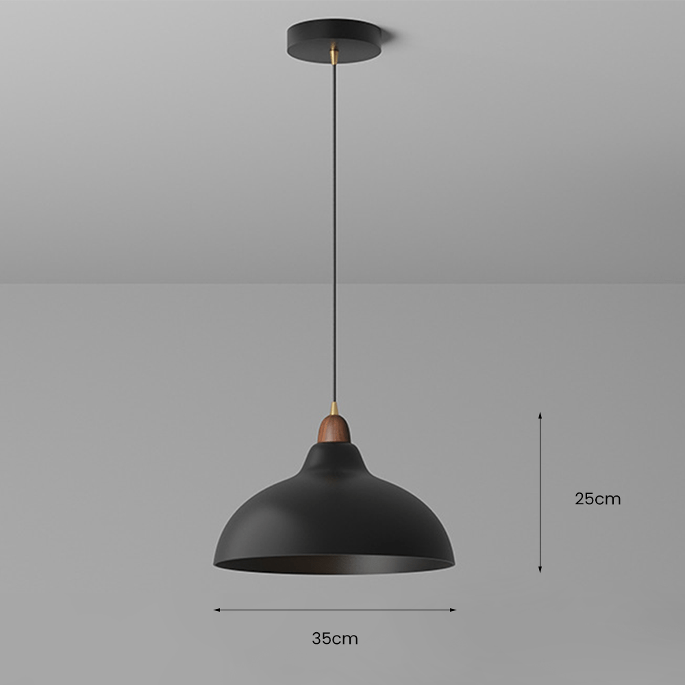 ScandiGlow | Elegante Hanglamp met Houten en Metalen Accenten voor een Hedendaags Interieur