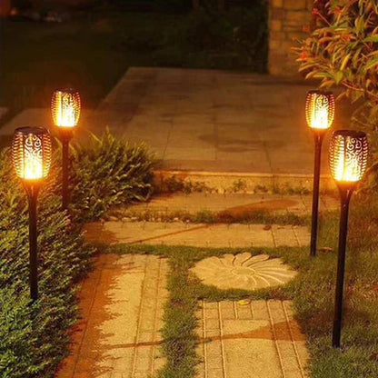 Outdoor Solar Torch Lamp | Weerbestendige LED Tuinverlichting met Realistisch Vlammeneffect