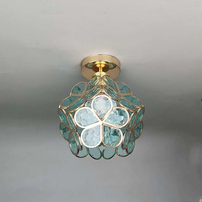 BloemLicht – Elegante Glazen Hanglamp met Bloemenontwerp