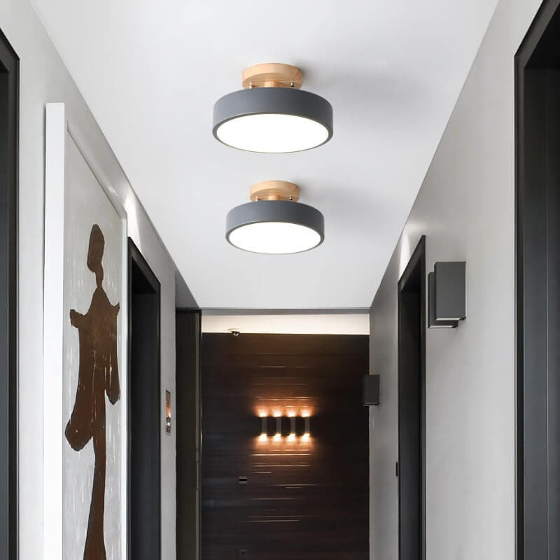 Alexandros - Nordic Log Ronde LED Half-Inbouw Plafondlamp voor een Warme Sfeer