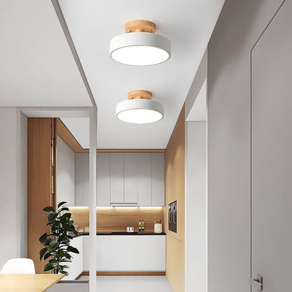 Alexandros - Nordic Log Ronde LED Half-Inbouw Plafondlamp voor een Warme Sfeer