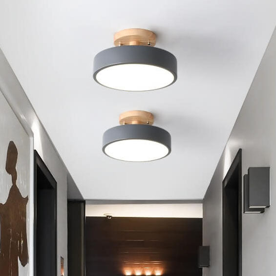 Alexandros - Nordic Log Ronde LED Half-Inbouw Plafondlamp voor een Warme Sfeer