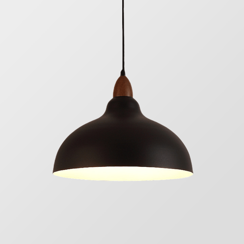 ScandiGlow | Elegante Hanglamp met Houten en Metalen Accenten voor een Hedendaags Interieur