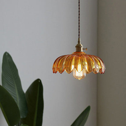 Floriana – Vintage Glazen Hanglamp in Bloemvorm