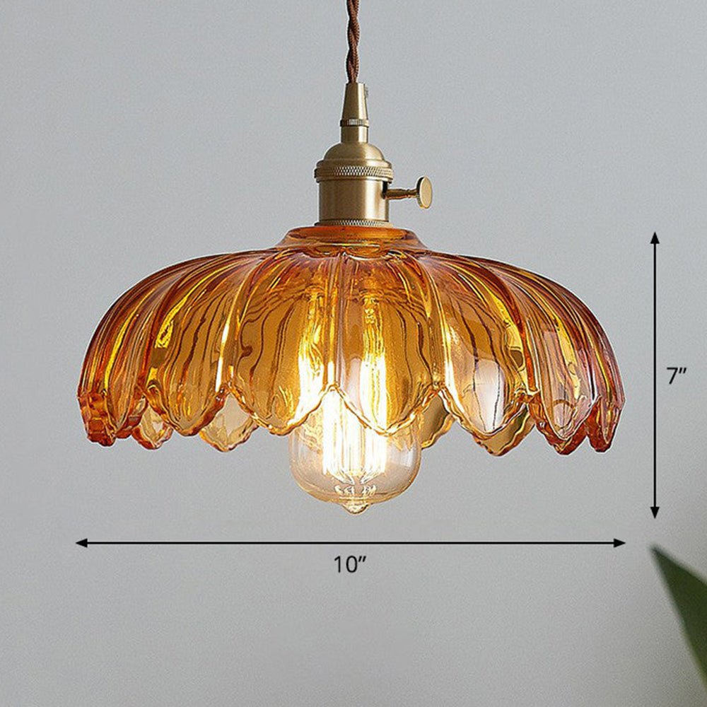 Floriana – Vintage Glazen Hanglamp in Bloemvorm