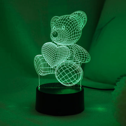 LumiBear - 3D Teddybeer Illusie Nachtlamp met Touch Control