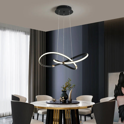 Lumineux | Verfijnde LED Hanglamp met Zwart-Goud-Chromen Afwerking voor Hedendaagse Inrichtingen