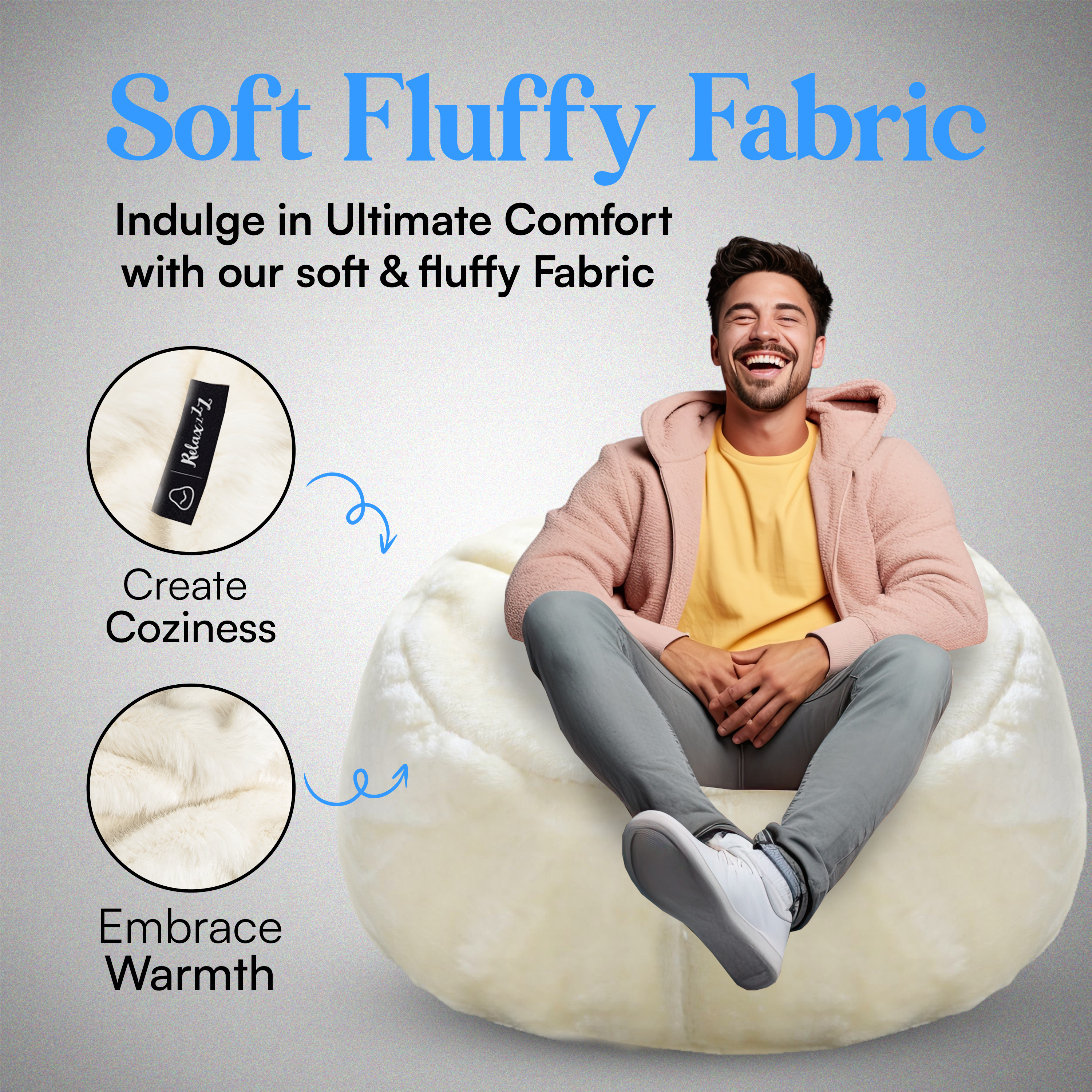 RelaxZzZ Comfort Line - Ultieme Zitzak voor Binnen - Soft Fluffy