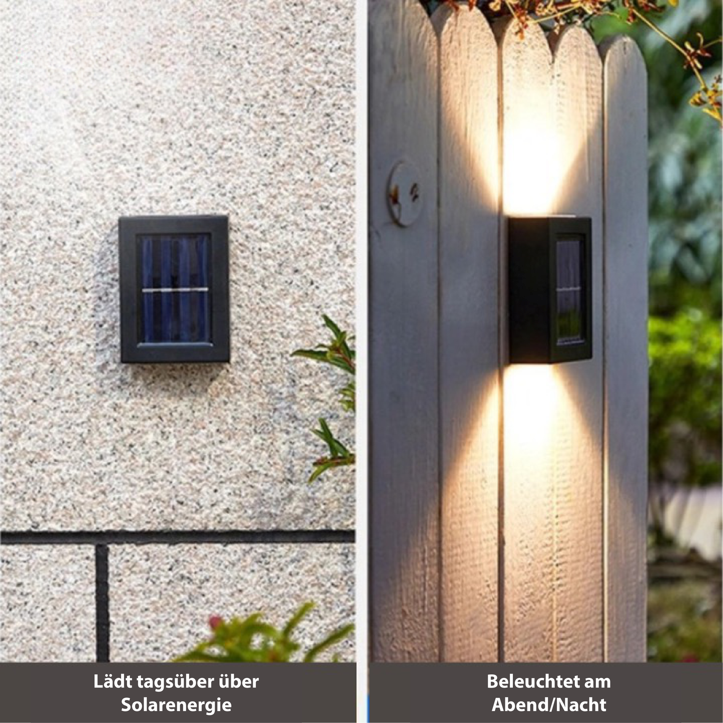 SolarLuxe – Draadloze LED Solar Wandlampen voor Tuin en Patio