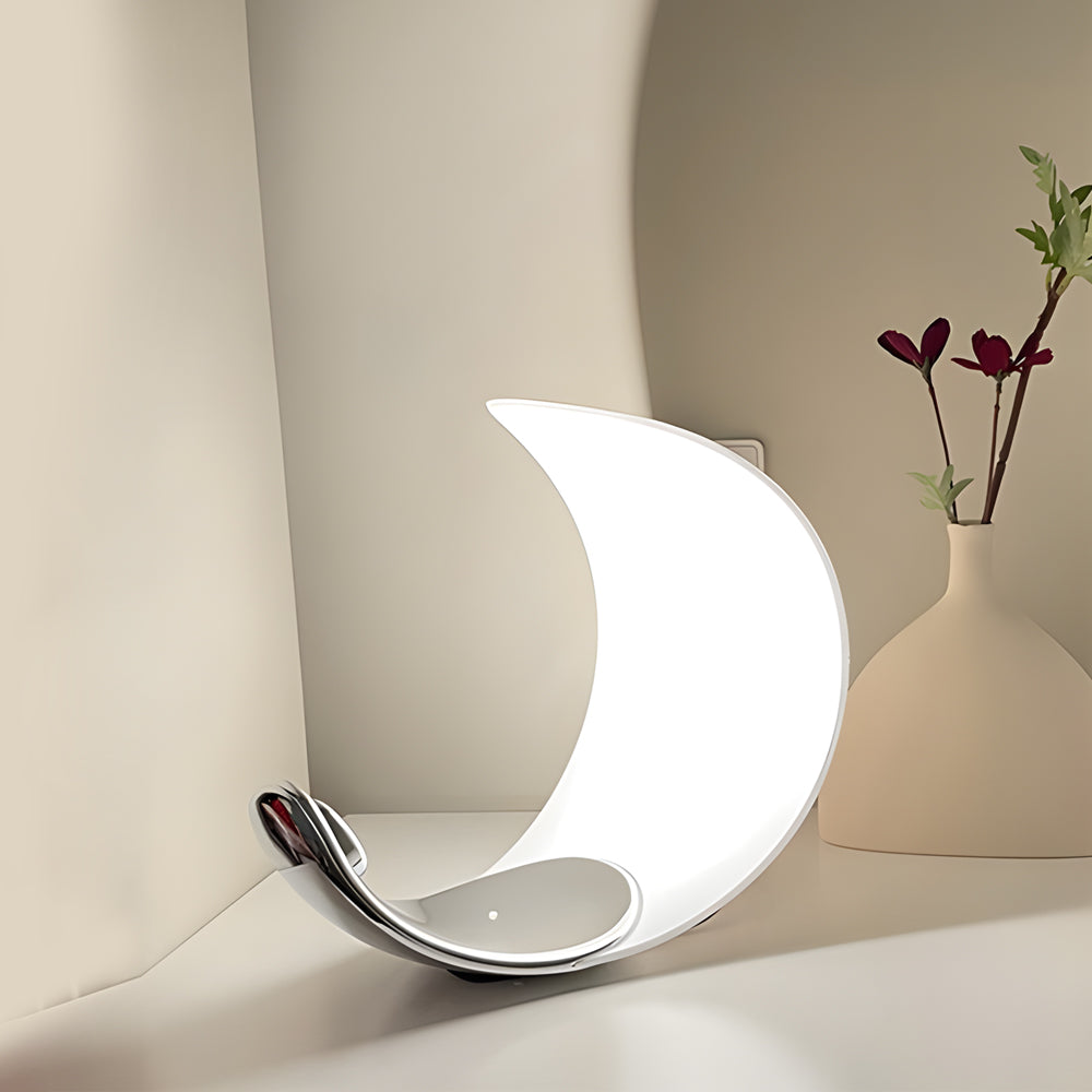 MoonGlow - LED Tafellamp in Gebogen Maanvorm met Touch Dimming