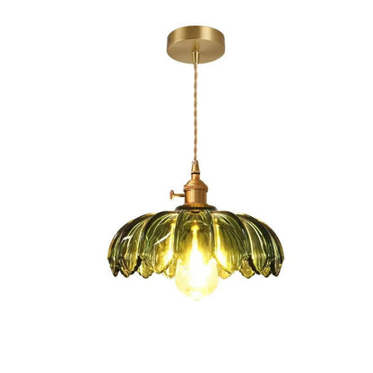 Floriana – Vintage Glazen Hanglamp in Bloemvorm