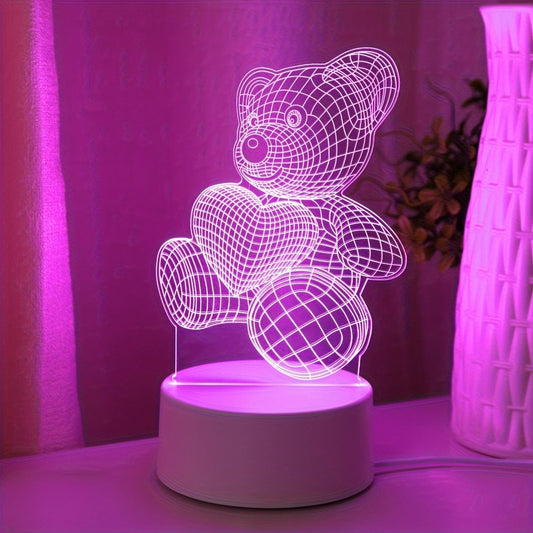 LumiBear - 3D Teddybeer Illusie Nachtlamp met Touch Control