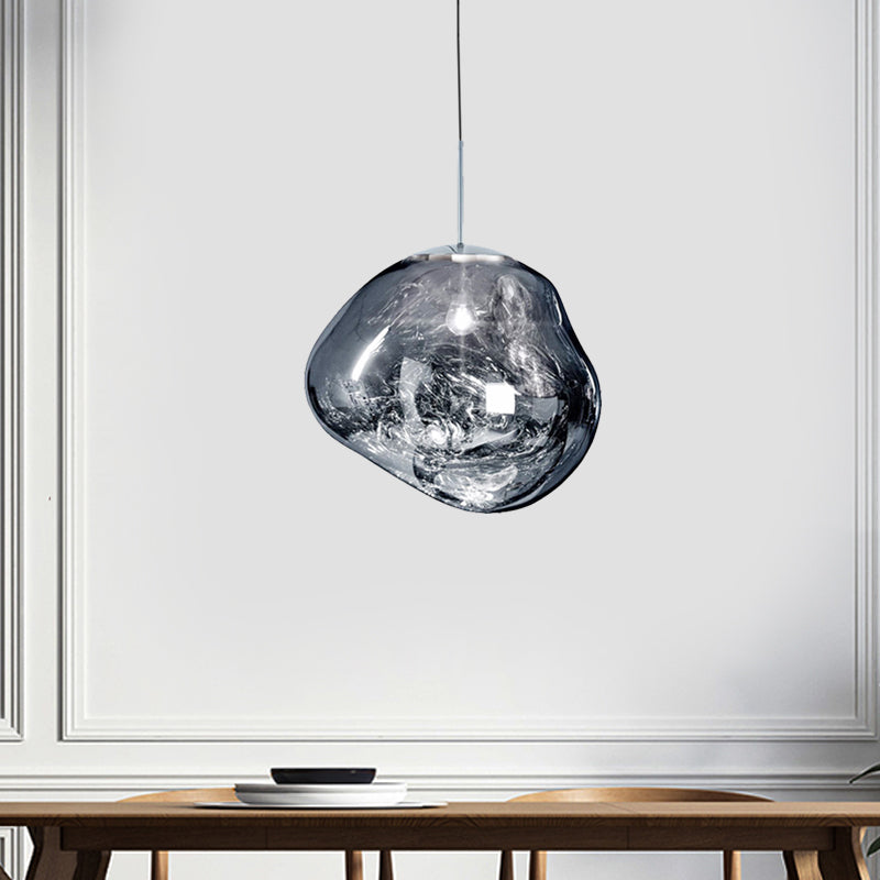 Moderne Hanglamp - Glas Zilver/Rood