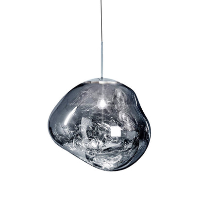 Moderne Hanglamp - Glas Zilver/Rood