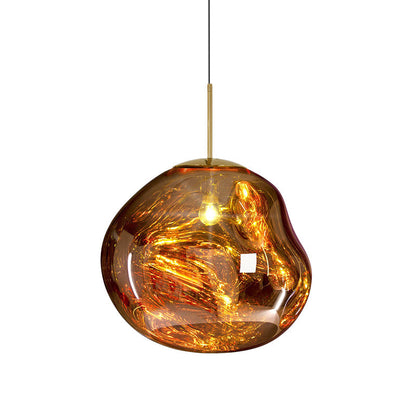 Moderne Hanglamp - Glas Zilver/Rood