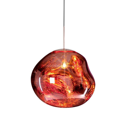 Moderne Hanglamp - Glas Zilver/Rood