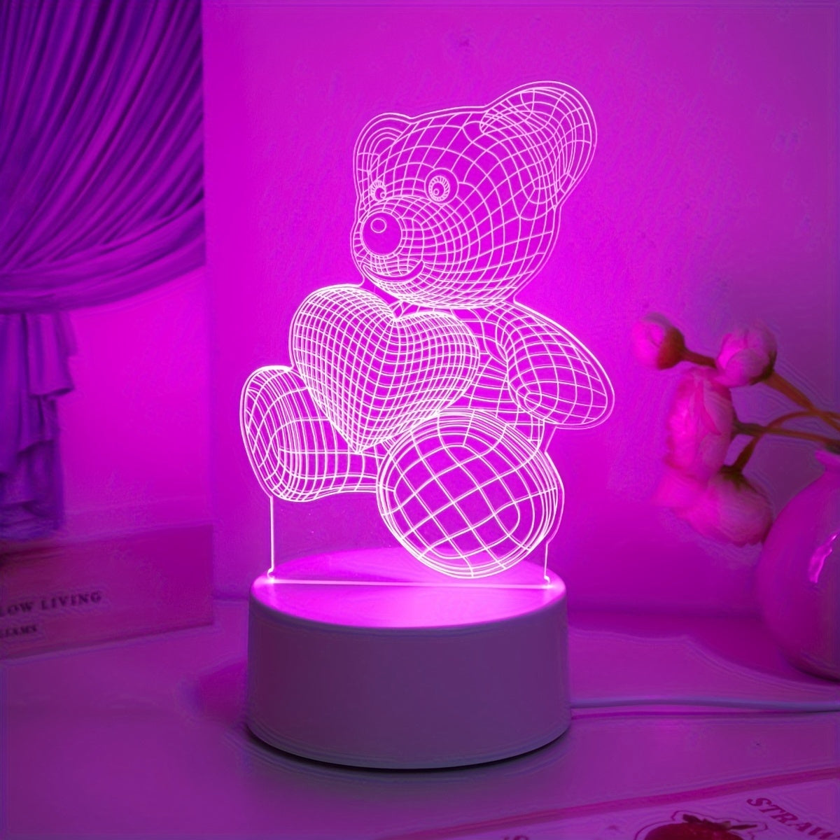 LumiBear - 3D Teddybeer Illusie Nachtlamp met Touch Control