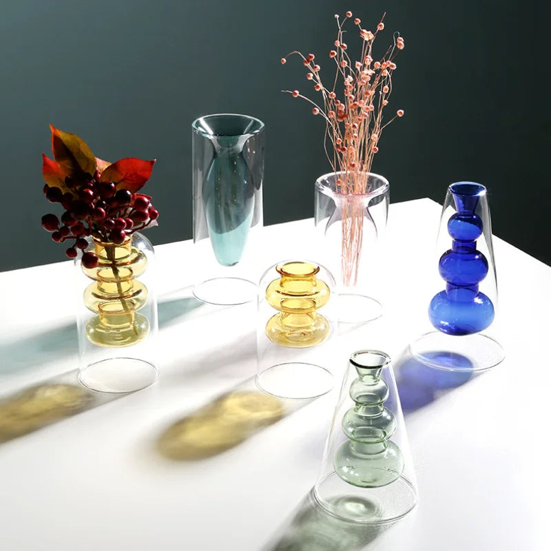 GlassBloom - Kleurrijke Scandinavische Artistieke Glazen Vaas