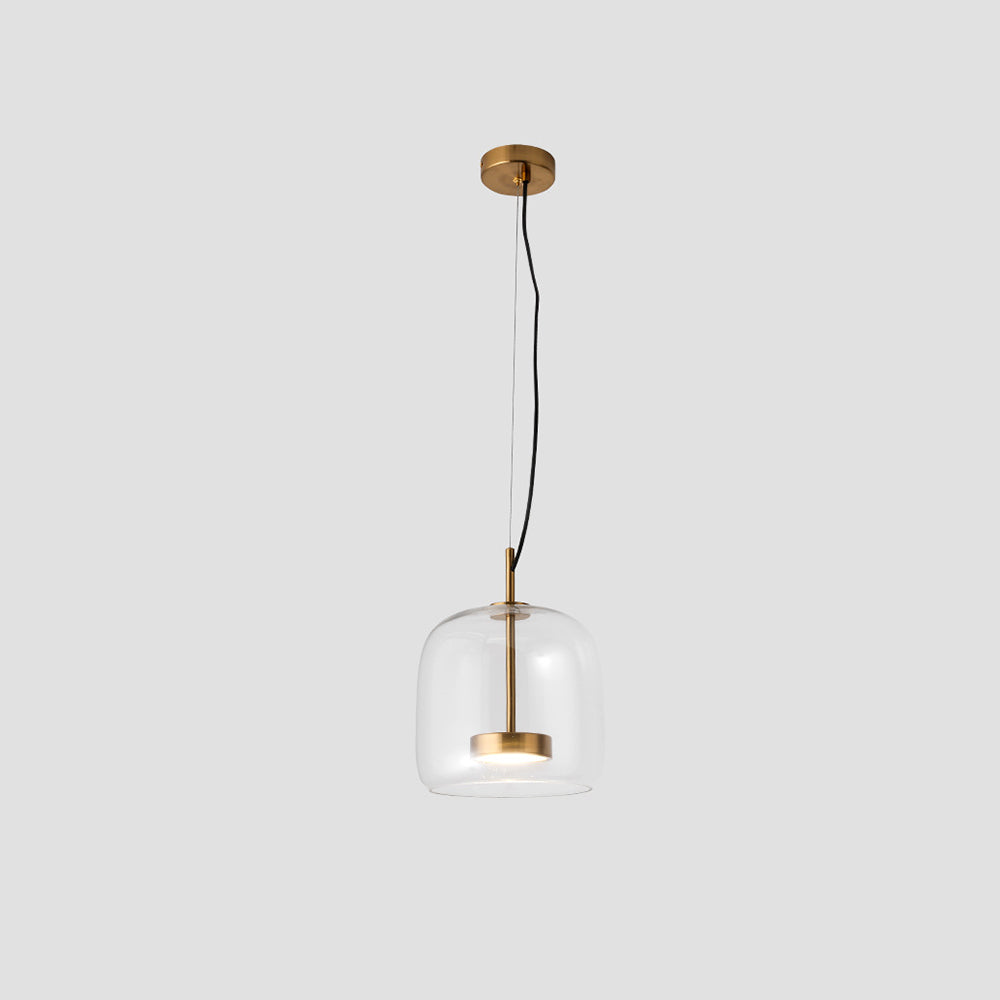 Lysandra | Retro LED Hanglamp met Gouden Amber Glas voor een Elegante Sfeer