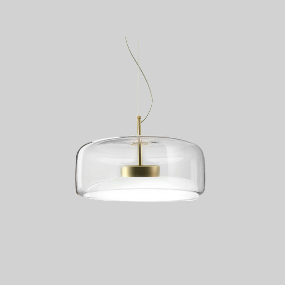 Lysandra | Retro LED Hanglamp met Gouden Amber Glas voor een Elegante Sfeer