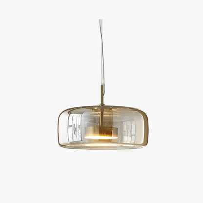 Lysandra | Retro LED Hanglamp met Gouden Amber Glas voor een Elegante Sfeer