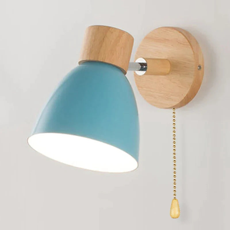 AuraWood - Stijlvolle Macaron Houten Wandlamp