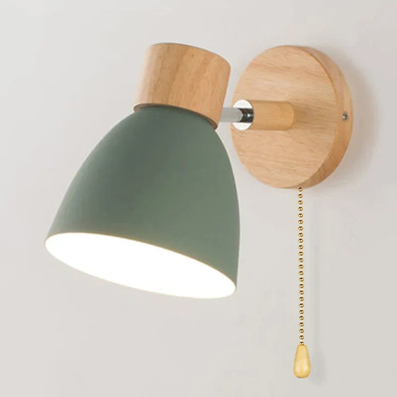 AuraWood - Stijlvolle Macaron Houten Wandlamp