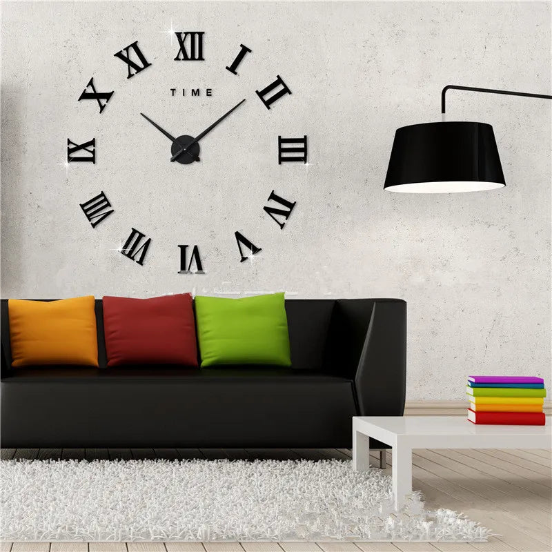 Horloge DecoVision – 3D Wandklok met Spiegel Effect voor de Woonkamer