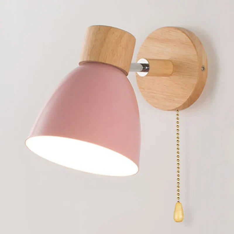 AuraWood - Stijlvolle Macaron Houten Wandlamp