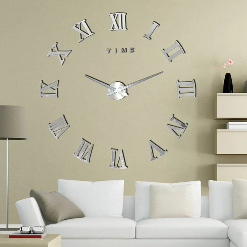 Horloge DecoVision – 3D Wandklok met Spiegel Effect voor de Woonkamer