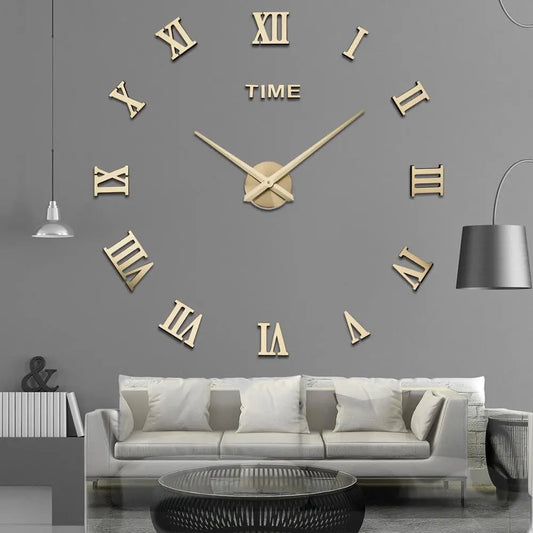 Horloge DecoVision – 3D Wandklok met Spiegel Effect voor de Woonkamer