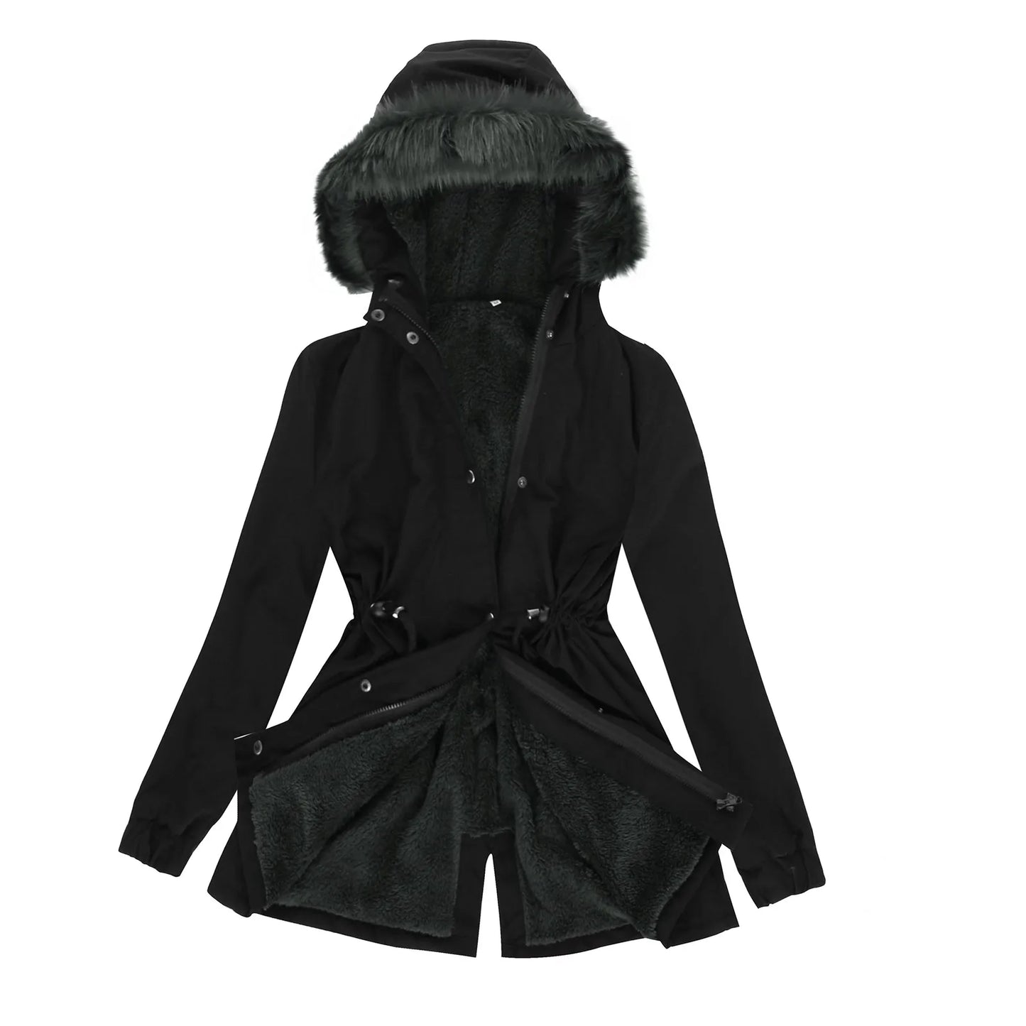 Elise - Dames Winterjas met Warme Lining | Dikke Lange Overcoat met Kap