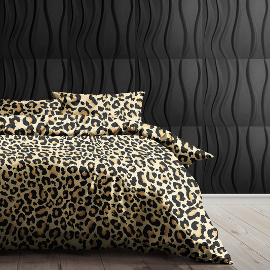 Leopard Green - Dekbedovertrekset van Egyptisch Katoen | Luxe, ademend, en duurzaam design