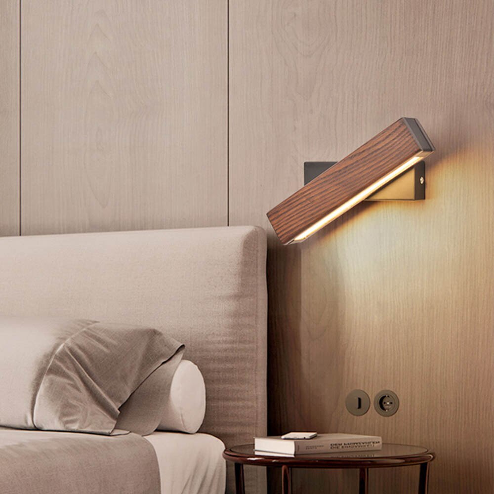 TimberLuxe - Moderne Houten LED Wandlamp