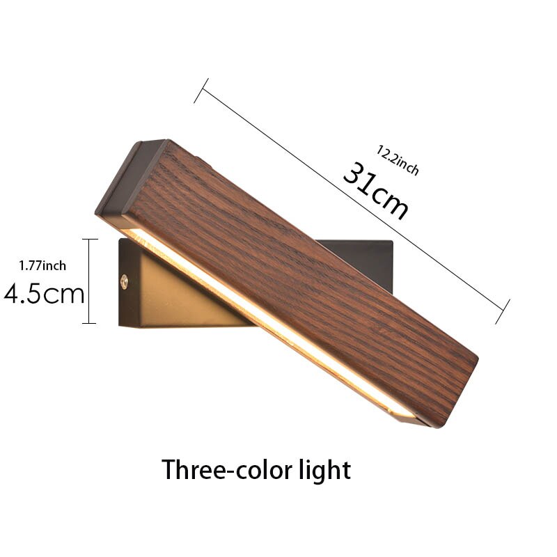 TimberLuxe - Moderne Houten LED Wandlamp