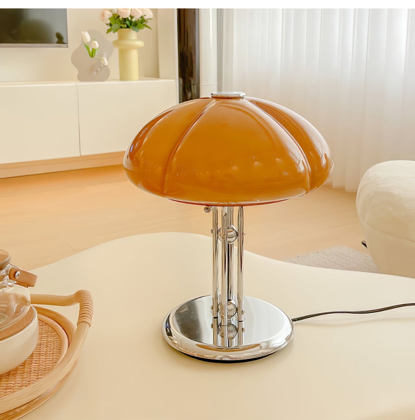 Luxe Lichtgevende Champignon Tafellamp | Een Tijdloos Design voor Jouw Woonruimte