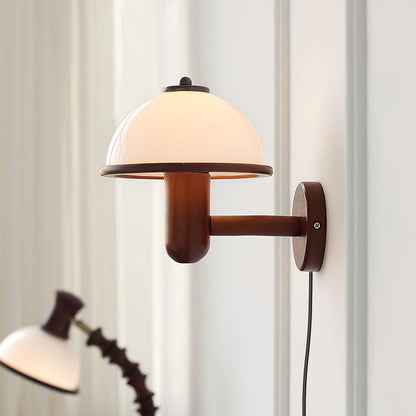 CapLuxe - Rustieke Houten Paddestoel Wandlamp